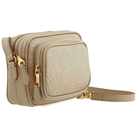 burberry beige monogram leather camera bag|Burberry handbags for women.